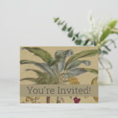 Palm Antiek tropische vruchten botanische kunst Kaart (Staand voorkant)