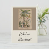 Palm Antiek tropische vruchten botanische kunst Kaart (Staand voorkant)