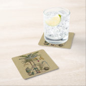 Palm Antiek tropische vruchten botanische kunst Kartonnen Onderzetters (Insitu)