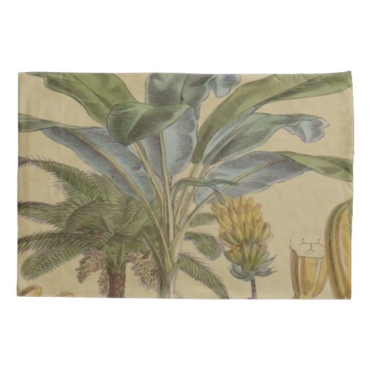 Palm Antiek tropische vruchten botanische kunst Kussensloop (Achterkant)