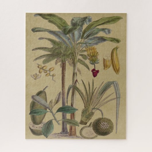 Palm Antiek tropische vruchten botanische kunst Legpuzzel (Verticaal)