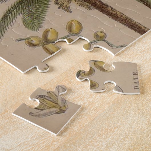 Palm Antiek tropische vruchten botanische kunst Legpuzzel (Zijkant)