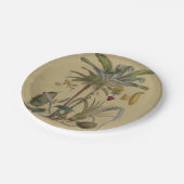 Palm Antiek tropische vruchten botanische kunst Papieren Bordje (Gekanteld)