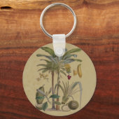 Palm Antiek tropische vruchten botanische kunst Sleutelhanger (Voorkant)