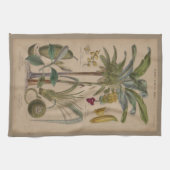 Palm Antiek tropische vruchten botanische kunst Theedoek (Horizontaal)