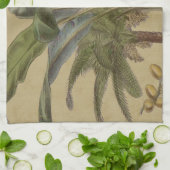 Palm Antiek tropische vruchten botanische kunst Theedoek (Gevouwen)