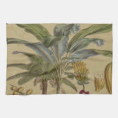 Palm Antiek tropische vruchten botanische kunst Theedoek (Horizontaal)