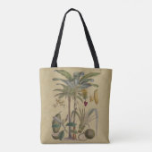 Palm Antiek tropische vruchten botanische kunst Tote Bag (Achterkant)