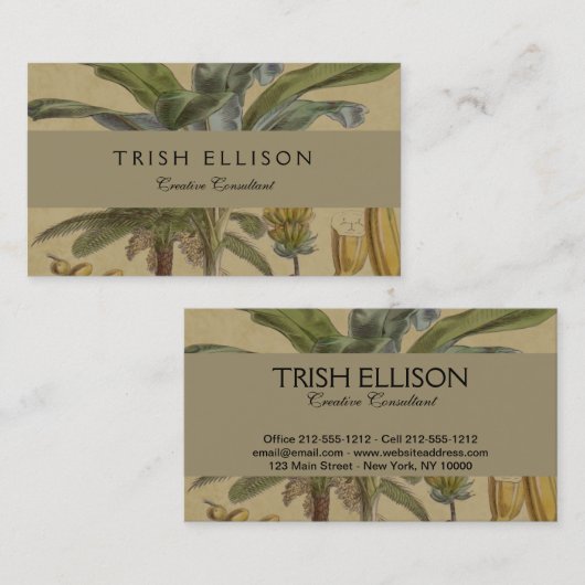 Palm Antiek tropische vruchten botanische kunst Visitekaartje (Voorkant / Achterkant)