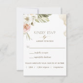 Palm, Banaanbladeren Bloemmotief  met/zonder maalt RSVP Kaartje (Voorkant)