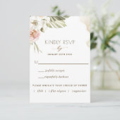 Palm, Banaanbladeren Bloemmotief  met/zonder maalt RSVP Kaartje (Staand voorkant)