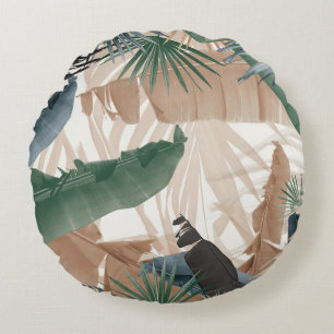 Palm Banana Leaves Bliss (herfstkleuren) 1 #tropis Rond Kussen