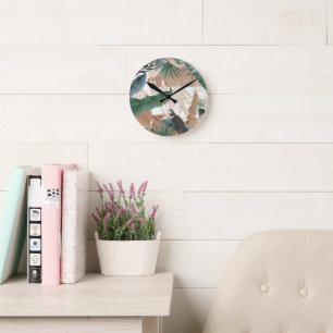 Palm Banana Leaves Bliss (herfstkleuren) 1 #tropis Ronde Klok