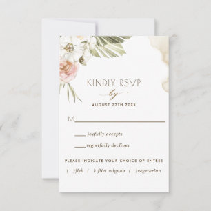 Palm, Bananenbladeren Bloemen met / zonder Maaltij RSVP Kaartje