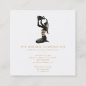 *~* Palm Bathing Golden Goddess with Water Urn Spa Vierkante Visitekaartje (Achterkant)