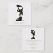 *~* Palm Bathing Golden Goddess with Water Urn Spa Vierkante Visitekaartje (Voorkant / Achterkant)