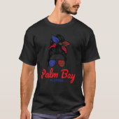 Palm Bay Florida Retro Messy Bun T-shirt (Voorkant)