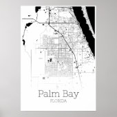 Palm Bay Map - Florida - City Map Poster (Voorkant)