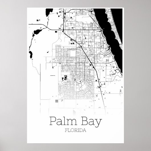 Palm Bay Map - Florida - City Map Poster (Voorkant)