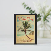 Palm Bay Palm Tree Vintage Travel Briefkaart (Staand voorkant)