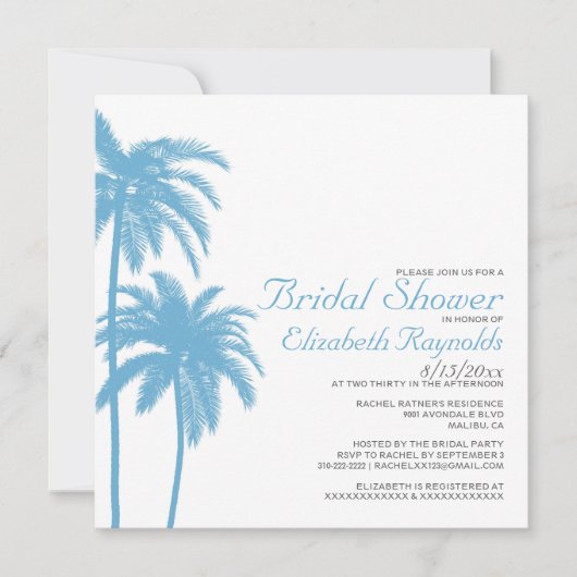 Palm Beach Bridal Shower Invitations Kaart (Voorkant)