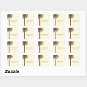 Palm Beach bruiloft gunst Sticker - Bruin (Vel)