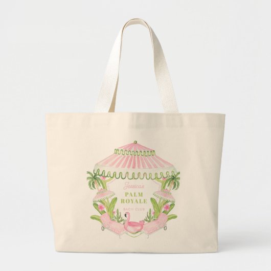Palm Beach Cabana Bach Club | Bachelorette Grote Tote Bag (Voorkant)