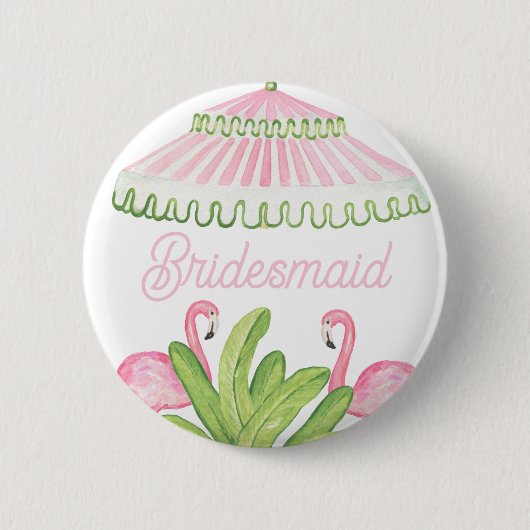 Palm Beach Cabana Bach Club | Bridesmaid Ronde Button 5,7 Cm (Voorkant)