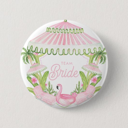 Palm Beach Cabana Bach Club | Team Bruid Ronde Button 5,7 Cm (Voorkant)