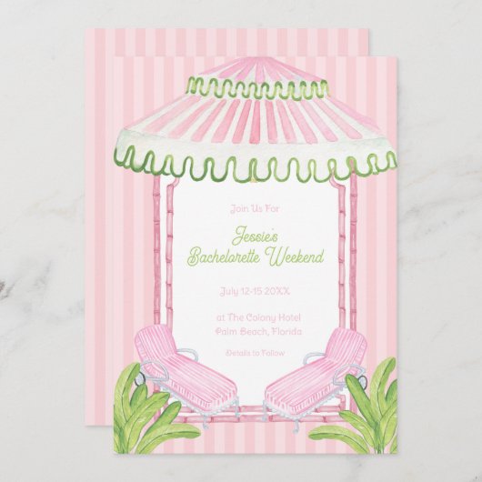 Palm Beach Cabana Bachelorette Weekend Kaart (Voorkant / Achterkant)