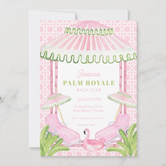 Palm Beach Cabana Bachelorette Weekend w Itinerary Kaart (Voorkant)