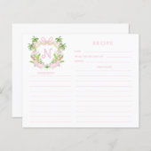 Palm Beach Cabana Crest Monogram  Recipe Card (Voorkant / Achterkant)