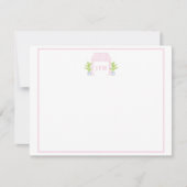 Palm Beach Cabana Monogram Flat Card Bedankkaart (Voorkant)