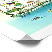 Palm Beach County 16x24 kaart afdruk Poster (Hoek)