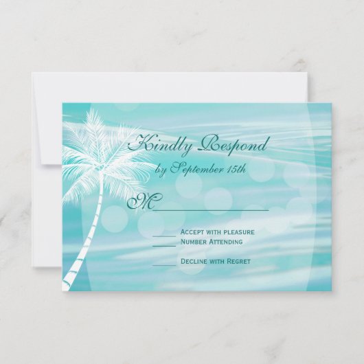 Palm Beach Destination Wedding RSVP-kaarten RSVP Kaartje (Voorkant)