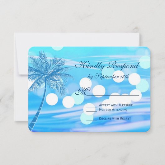 Palm Beach Destination Wedding RSVP-kaarten RSVP Kaartje (Voorkant)