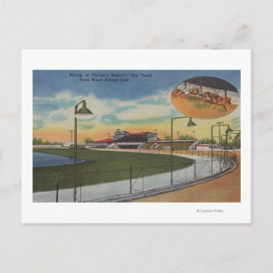 Palm Beach, FL - Kennel Club, Dog Racing Track Briefkaart