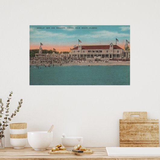 Palm Beach, FL — Oceanview of the Breakers Casin Poster (Keuken)