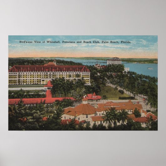 Palm Beach, FL - Whitehall, Poinciana, Beach Poster (Voorkant)