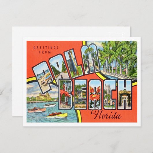 Palm Beach, Florida  Big Letters Briefkaart (Voorkant / Achterkant)