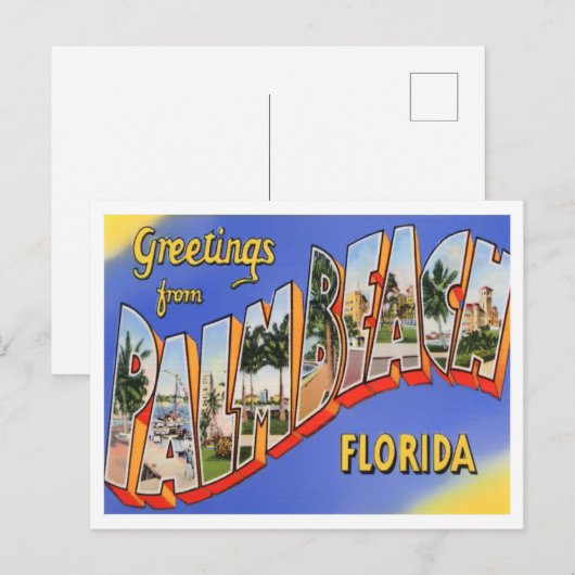 Palm Beach, Florida  Big Letters Briefkaart (Voorkant / Achterkant)