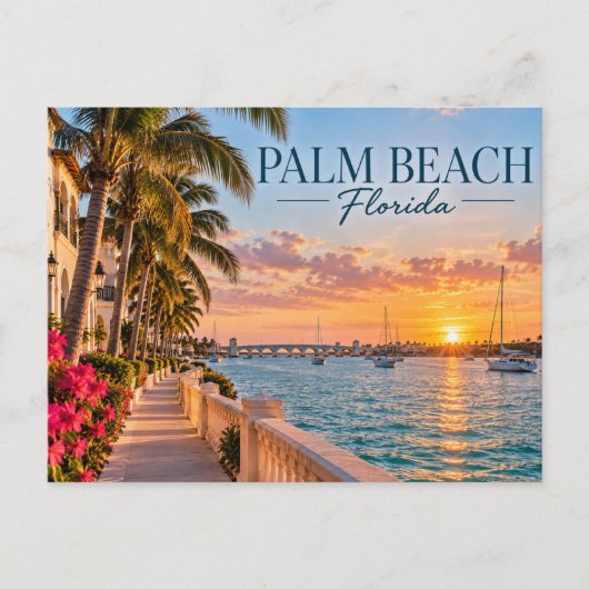 Palm Beach Florida Briefkaart (Voorkant)
