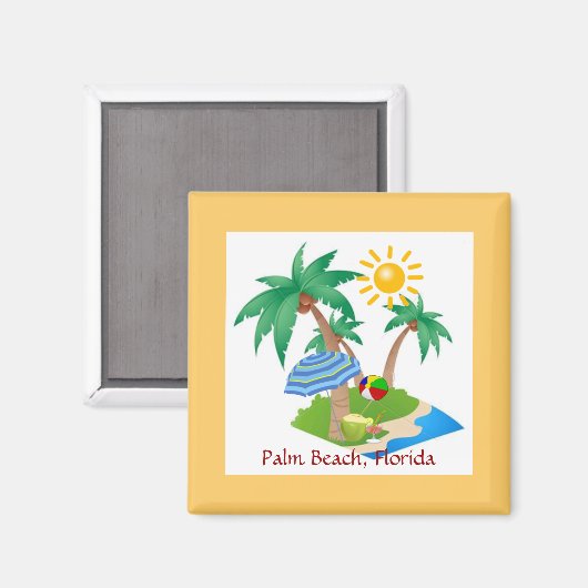 Palm Beach, Florida koelkast magnet sjabloon (Voorkant / Achterkant)