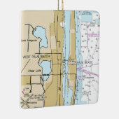 Palm Beach Florida Nautical Chart Keramisch Ornament (Rechts)