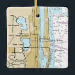 Palm Beach Florida Nautical Chart Keramisch Ornament<br><div class="desc">Palm Beach en West Palm Beach Florida kerstversiering gemaakt met een NAA-nautische kaart.</div>