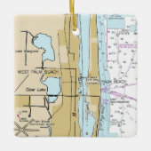 Palm Beach Florida Nautical Chart Keramisch Ornament (Voorkant)