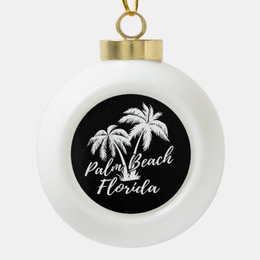 Palm Beach Florida Palm Trees Beach Keramische Bal Ornament (Voorkant)