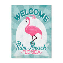 Palm Beach Florida Pink Flamingo -  Retro T