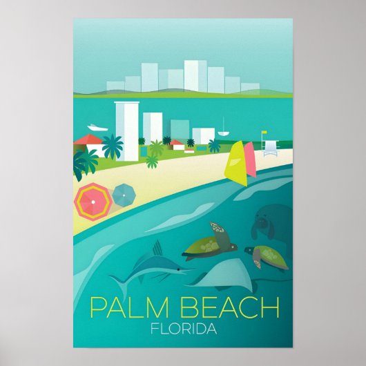 Palm Beach, Florida Print (Voorkant)
