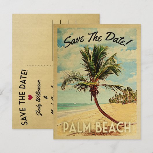 Palm Beach Florida Save the Date  Aankondigingskaart (Voorkant / Achterkant)